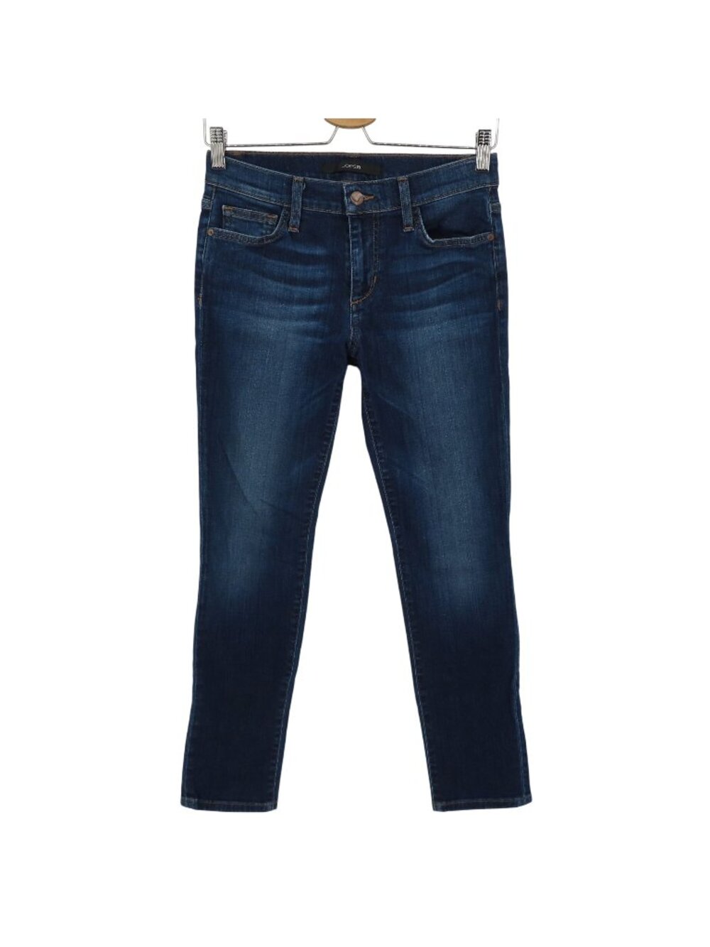 Joes Jeans Women 26 Straight Ankle Solid Dark Blue Wash Denim Pants Cotton Blend